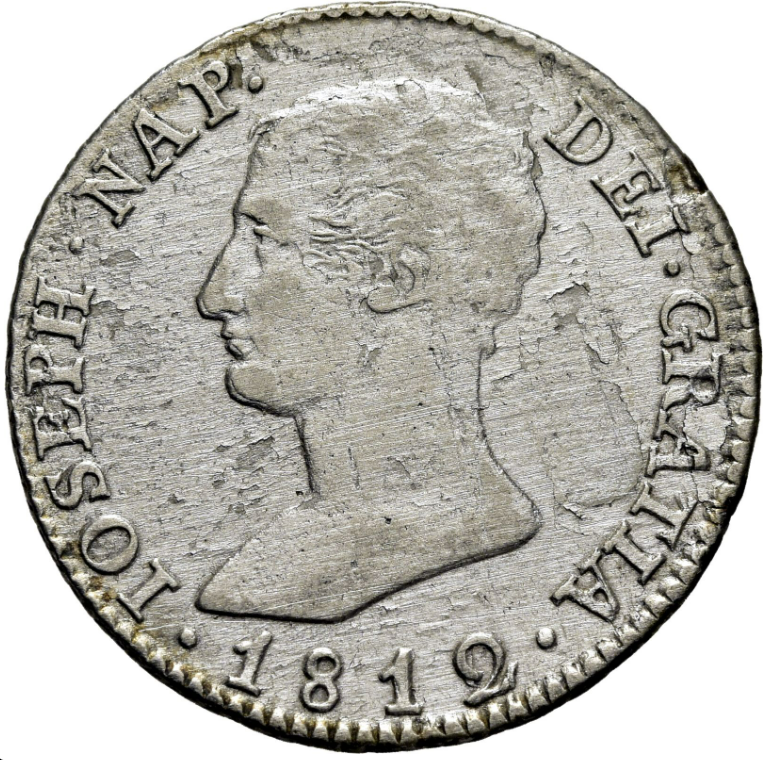 JOSÉ NAPOLEÓN. Sevilla. 4 reales. 1812, Sobrefecha rara