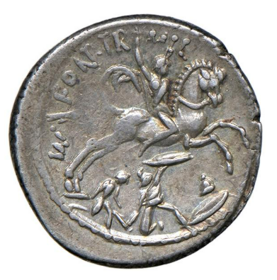 GENS FONTEIA P. Fonteius P. f. Capito. (55 aC) Denario. EBC/EBC+