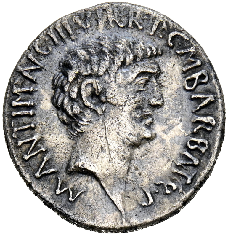 MARCO ANTONIO y OCTAVIO. Denario. 41 aC. MBC/MBC+