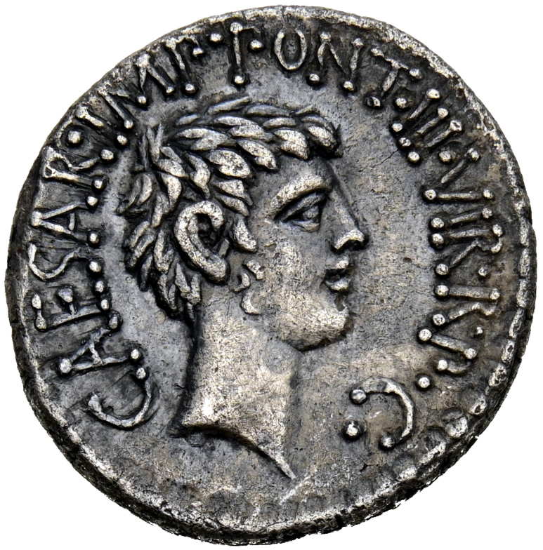 MARCO ANTONIO y OCTAVIO. Denario. 41 aC. MBC/MBC+