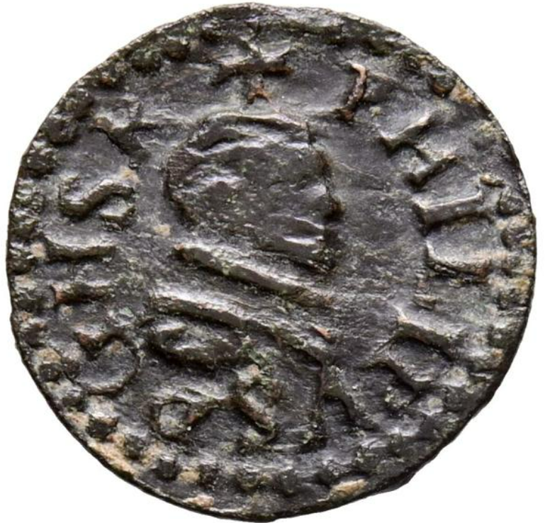 Felipe III. Ardit. Barcelona. 1614. Año escaso