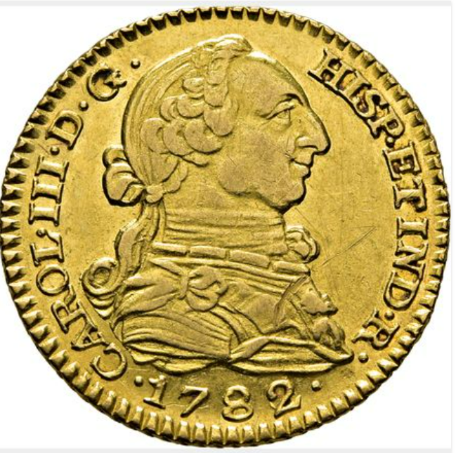 CARLOS III. Madrid. 1 escudo. 1782/0. Rarisima sobrefecha. Brillo original y resplandor. Muy escasa.