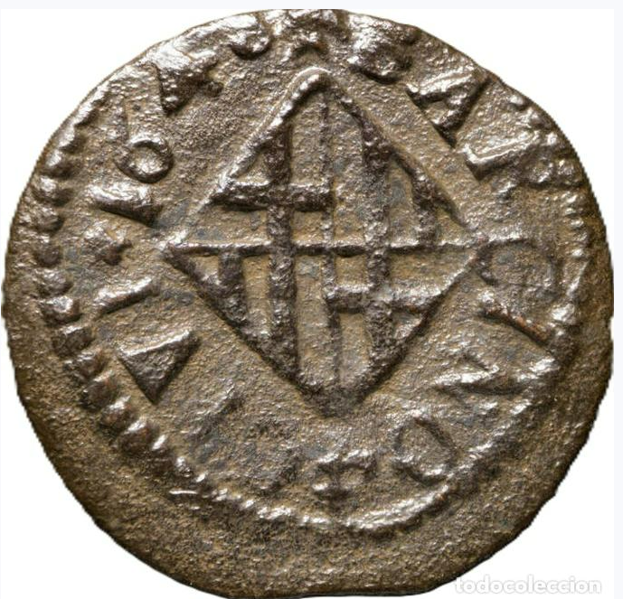 GUERRA DEL SEGADORS. 1646. Busto de Luis XIV. Ceca de Barcelona. Ardite.