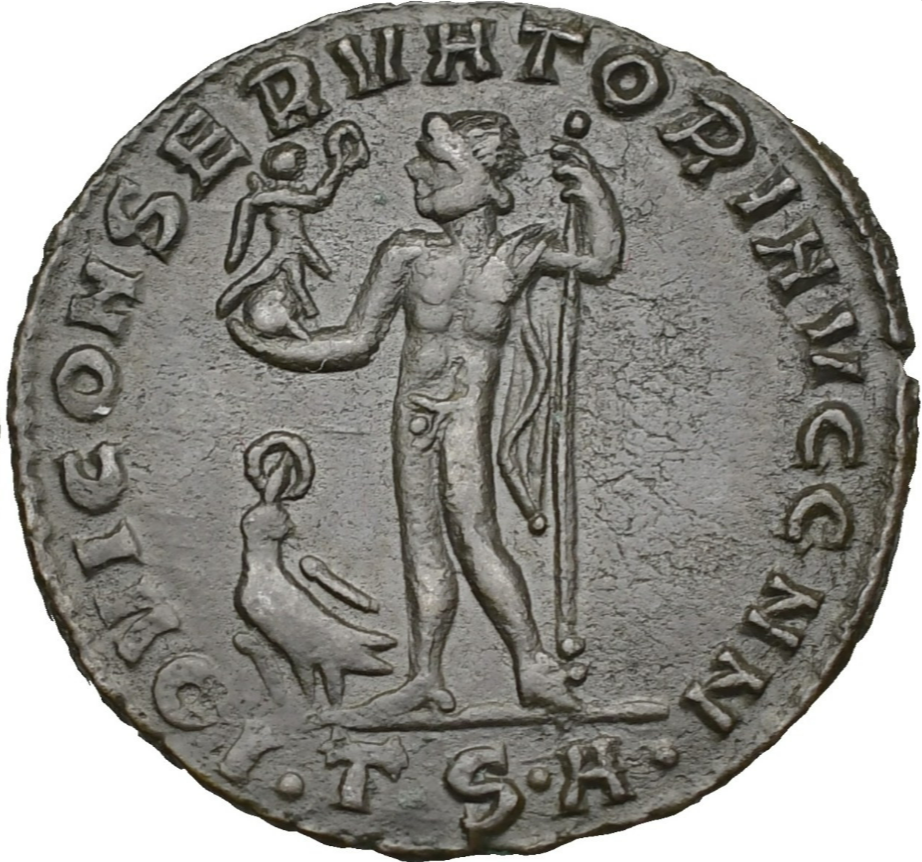 Licinio I, follis, Tesalónica, 319. RIC 60