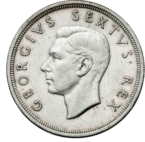Sudáfrica. 1949. Jorge VI. 5 chelines. Plata. MBC