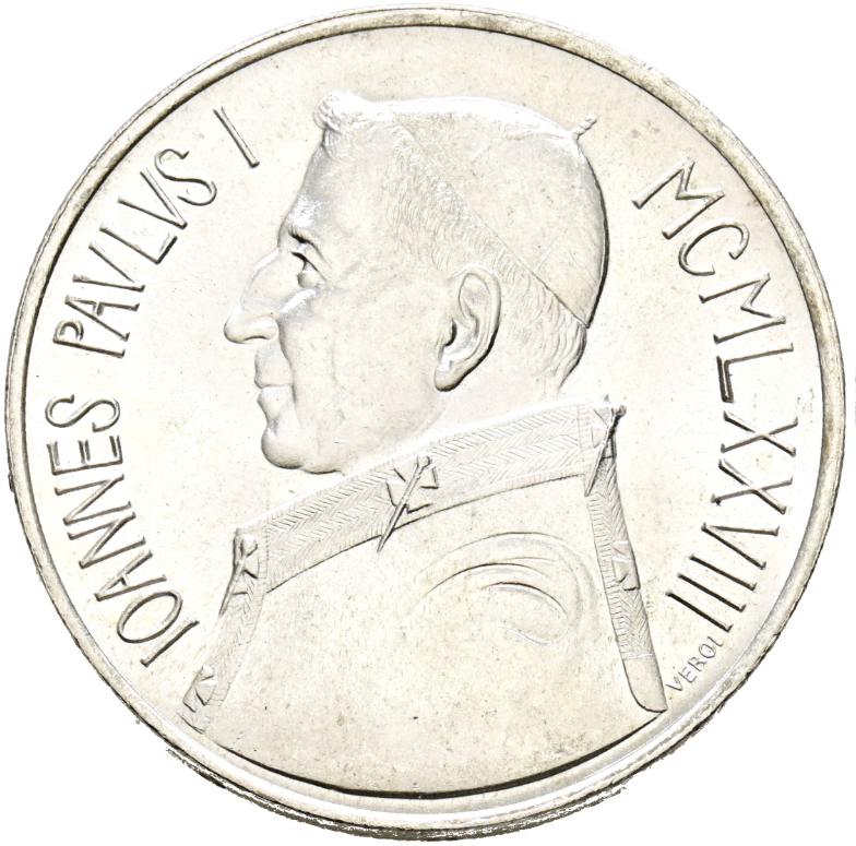 VATICANO. 1000 Liras. 1978. Juan Pablo I. Plata. EBC.