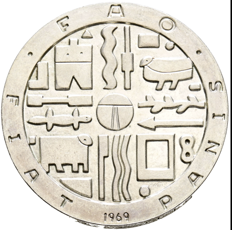 URUGUAY. 1000 pesos. (Ar. 25,09g/37mm). 1969. FAO. (Km#55). SC-.