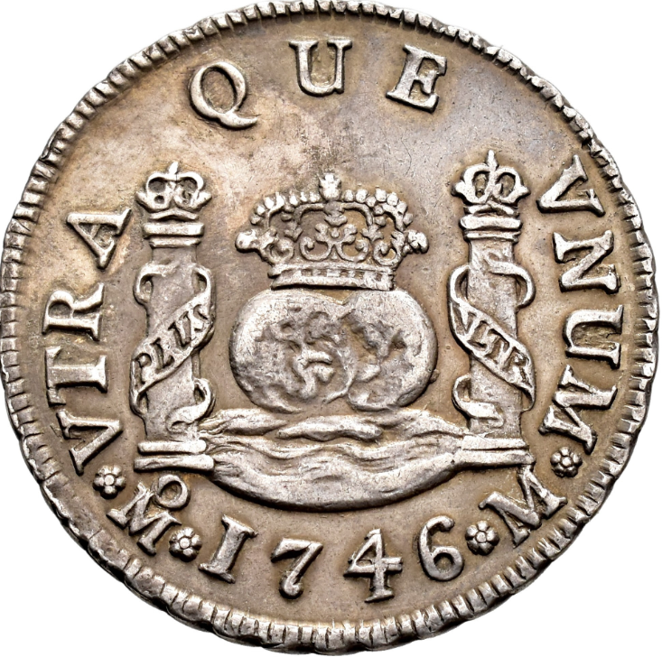 FELIPE V. 2 reales. Columnario. 1746. México. MBC+