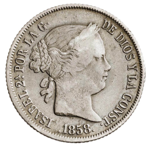 1858. Isabel II. Madrid. 4 reales.
