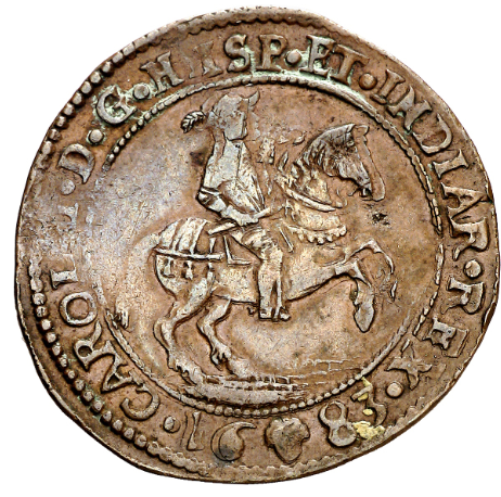 1683. Carlos II. Bruselas. Oficina Imperial de Finanzas. Jetón.