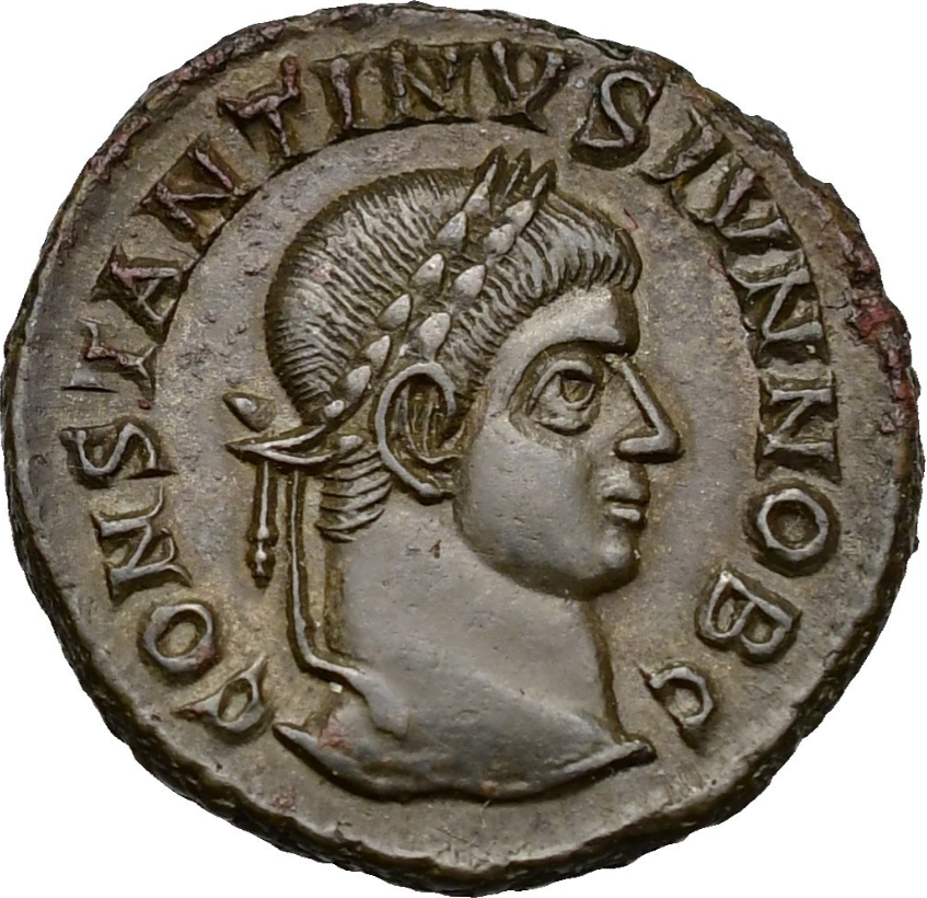 Constantino II, Siscia, nummus, 321–324. Excelente estado