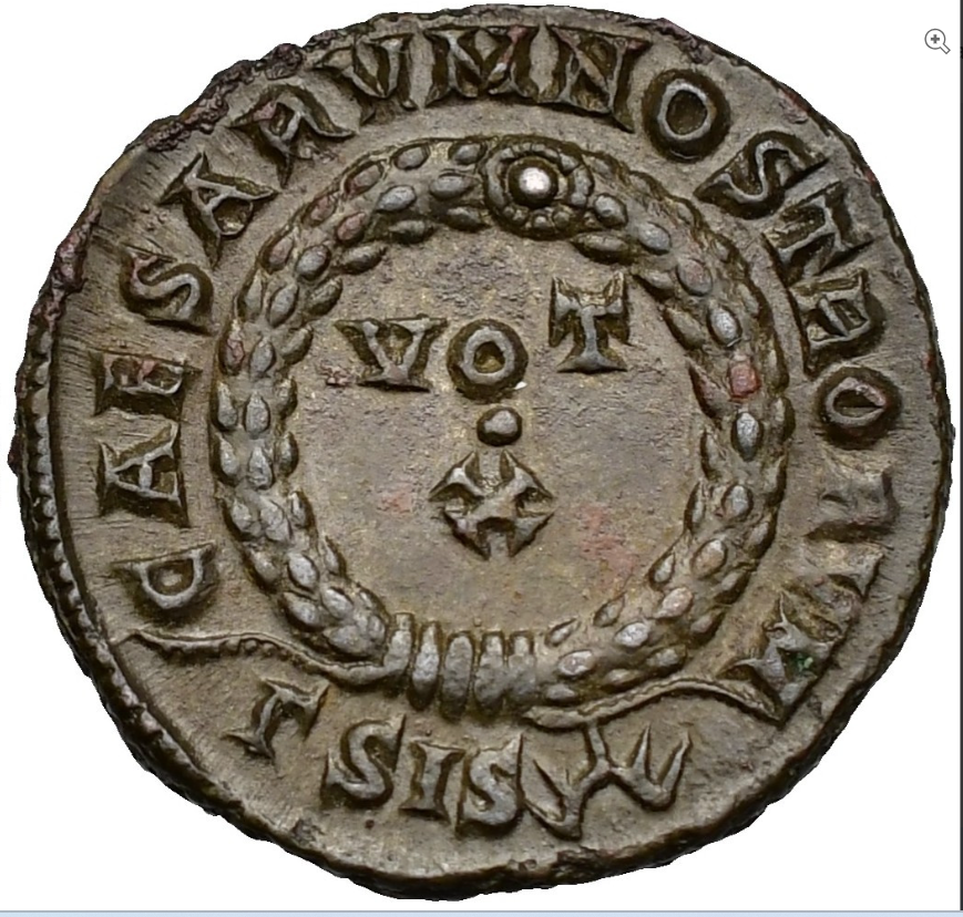 Constantino II, Siscia, nummus, 321–324. Excelente estado