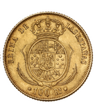 Isabel II. 100 Reales 1854 Barcelona.
