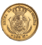 Isabel II. 100 Reales de oro. 1861.