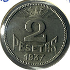 Consejo de Asturias y León. 2 Pesetas. MBC+