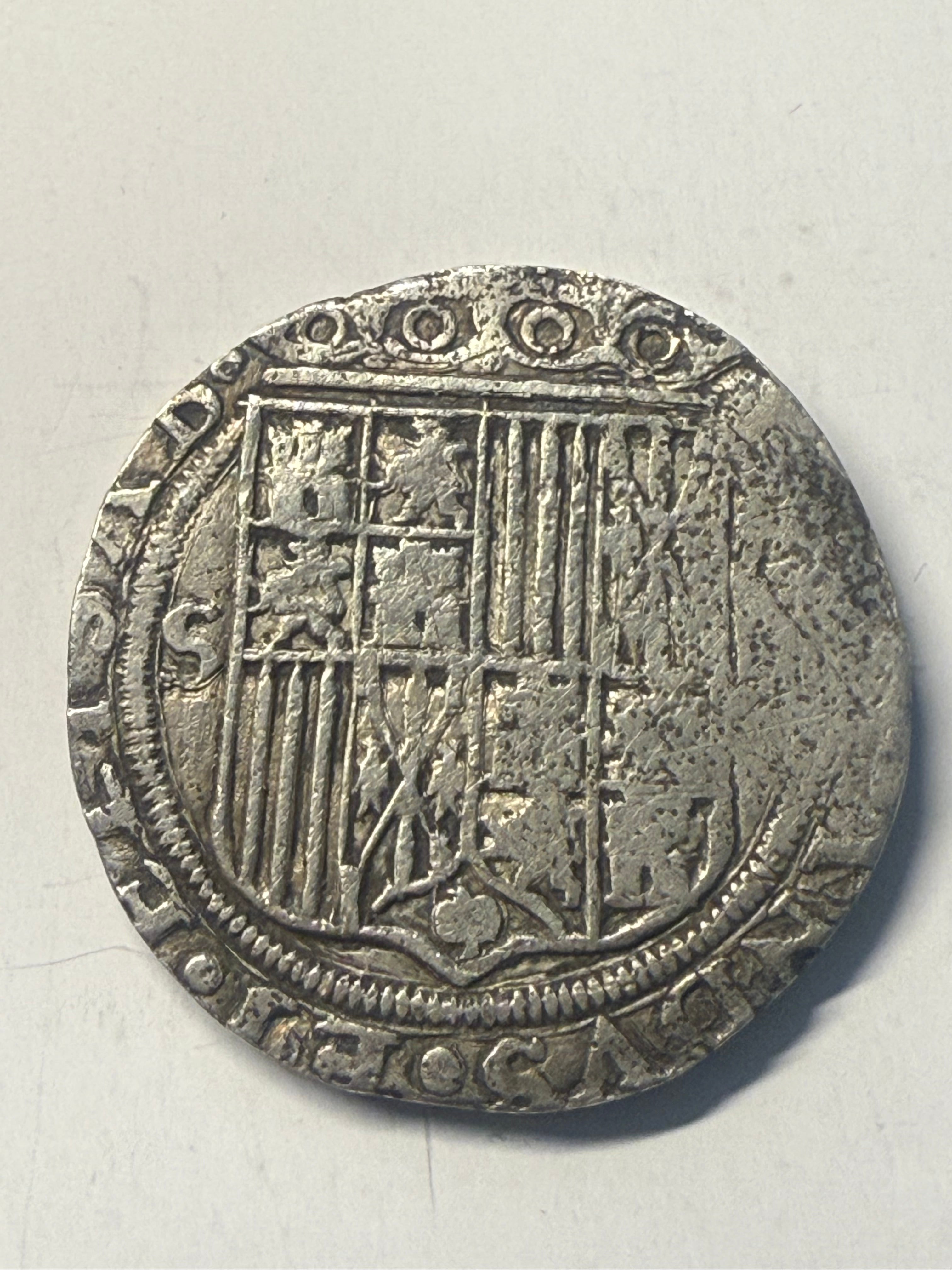 Fernando e Isabel. 4 Reales. Sevilla. Tipo escaso. MBC-