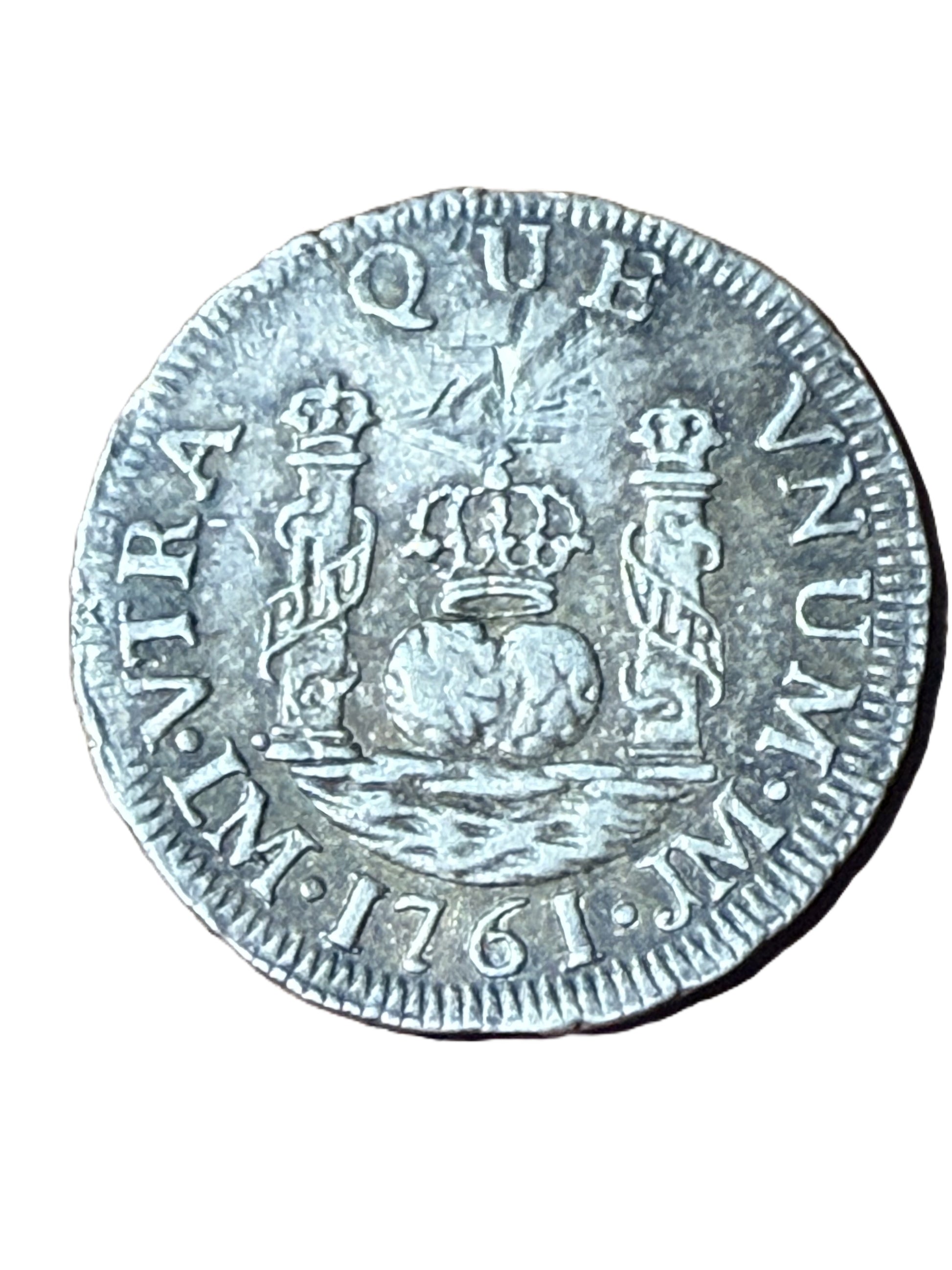 CARLOS III. 1 Real. 1761. Lima. J.M. Columnario. MBC+