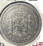 ALFONSO XII. 5 pesetas. 1875 DE M. BC+