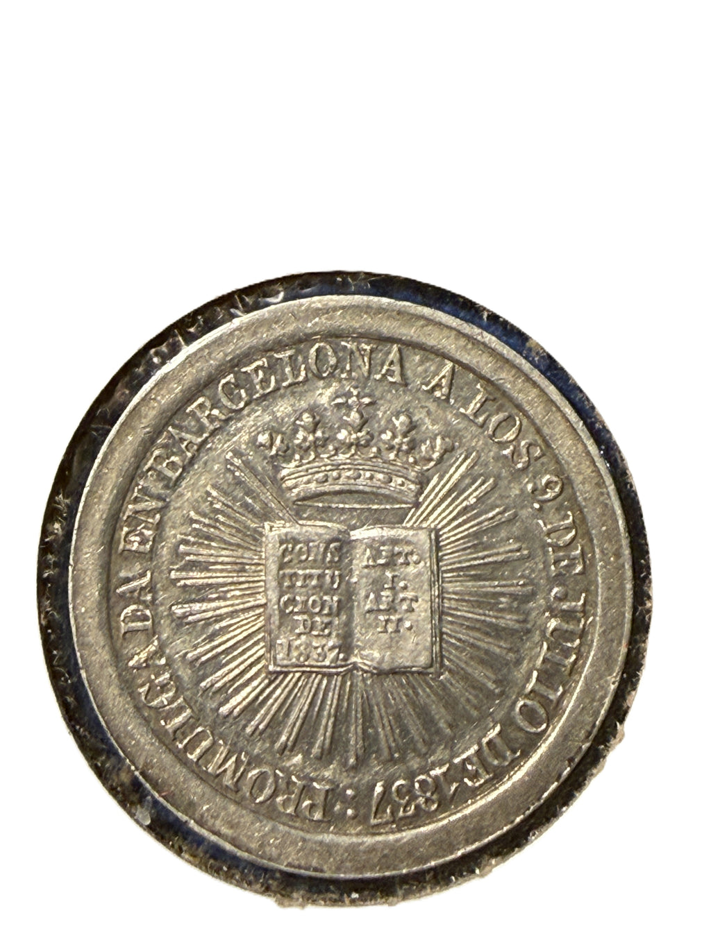 Medalla plata 1837 ISABEL II Promulgación de la Constitución en Barcelona. Escasa