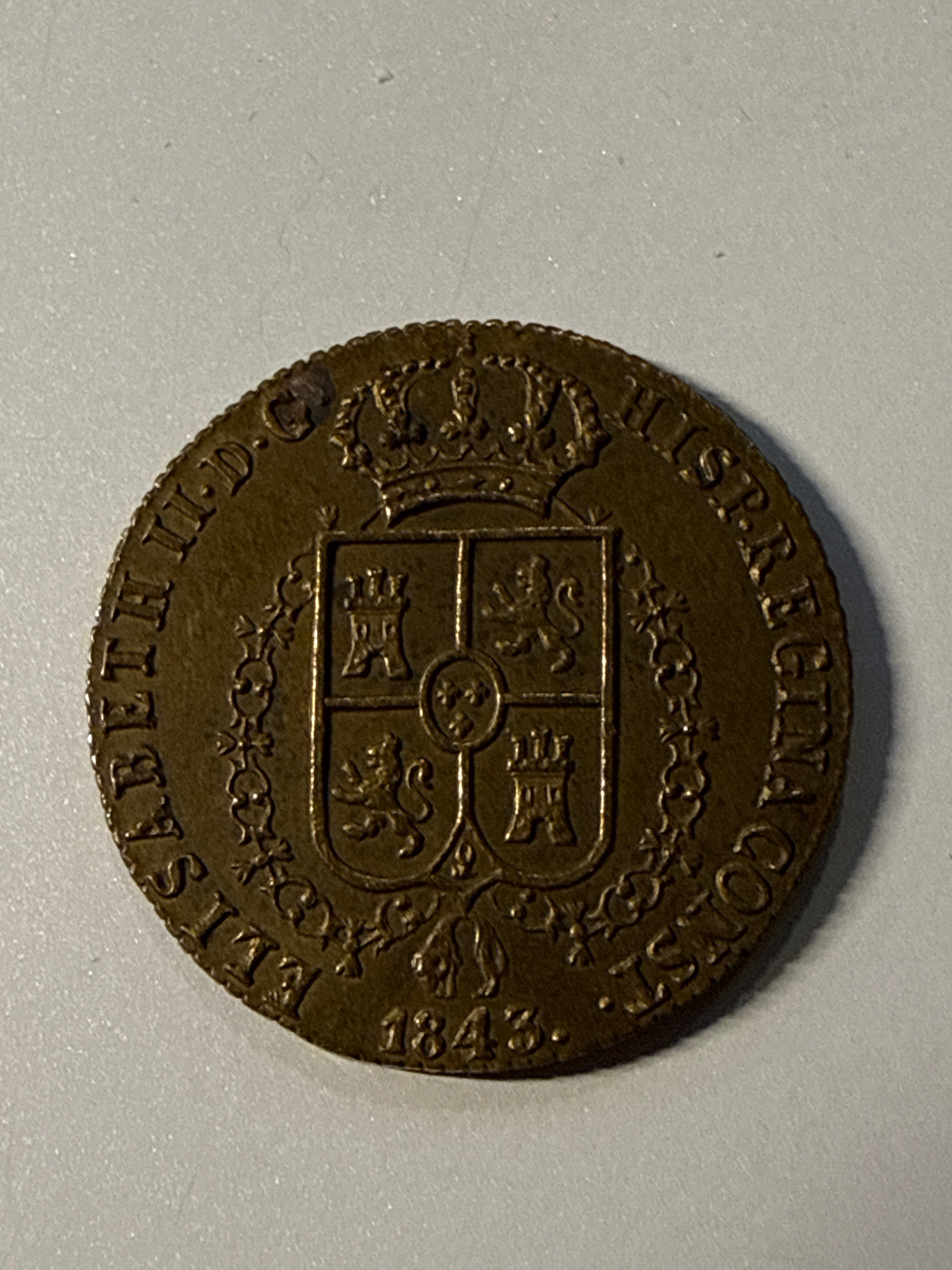 Isabel II. Medalla Mayoría de Edad. Segovia. 1843. EBC. Bella, escasa así, estupendo ejemplar.