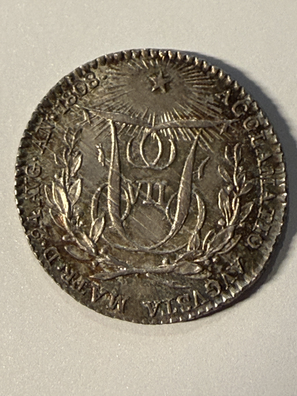 1808. Fernando VII. Madrid. Medalla de Proclamación. Módulo 1 real.