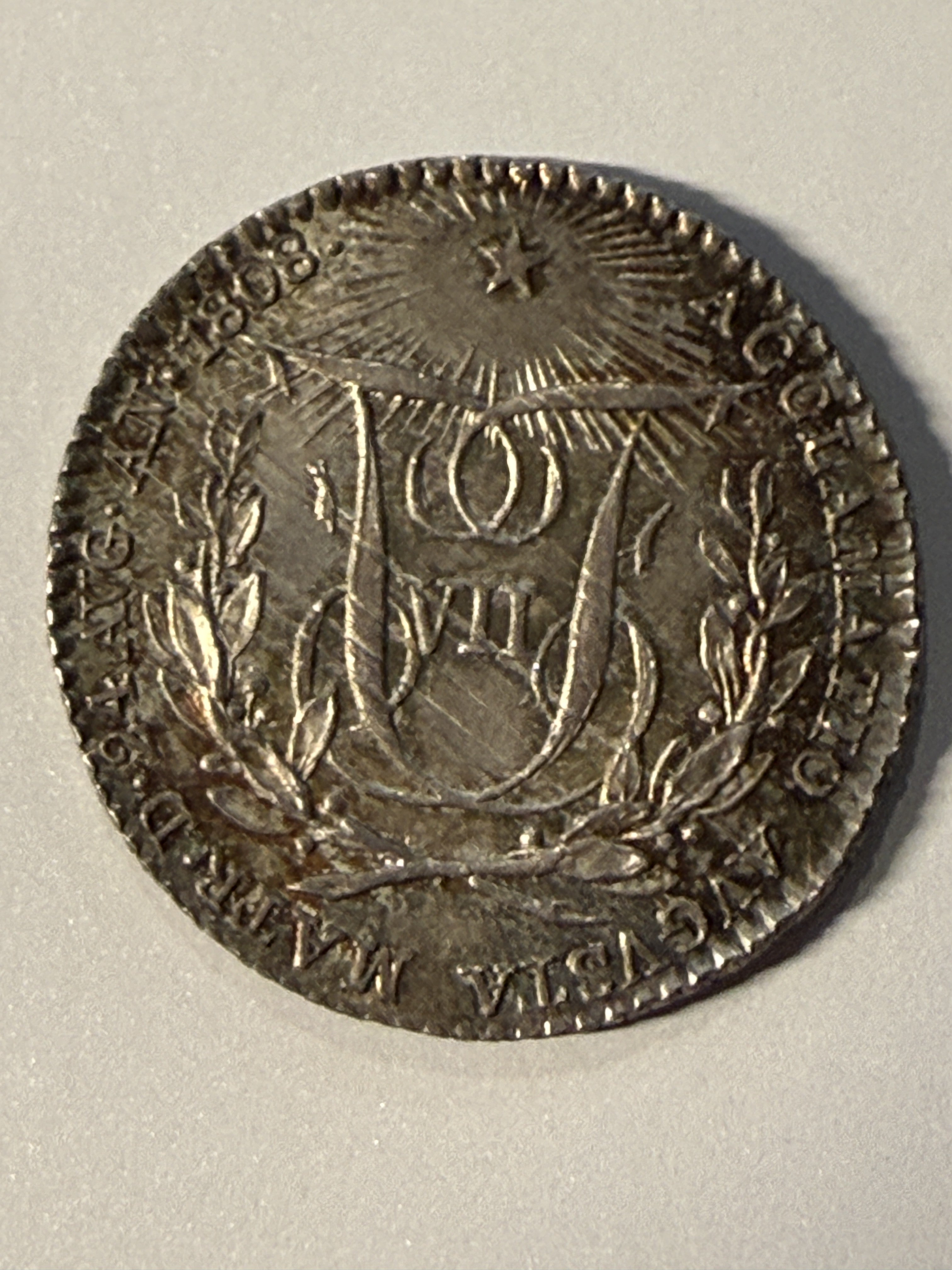 1808. Fernando VII. Madrid. Medalla de Proclamación. Módulo 1 real.