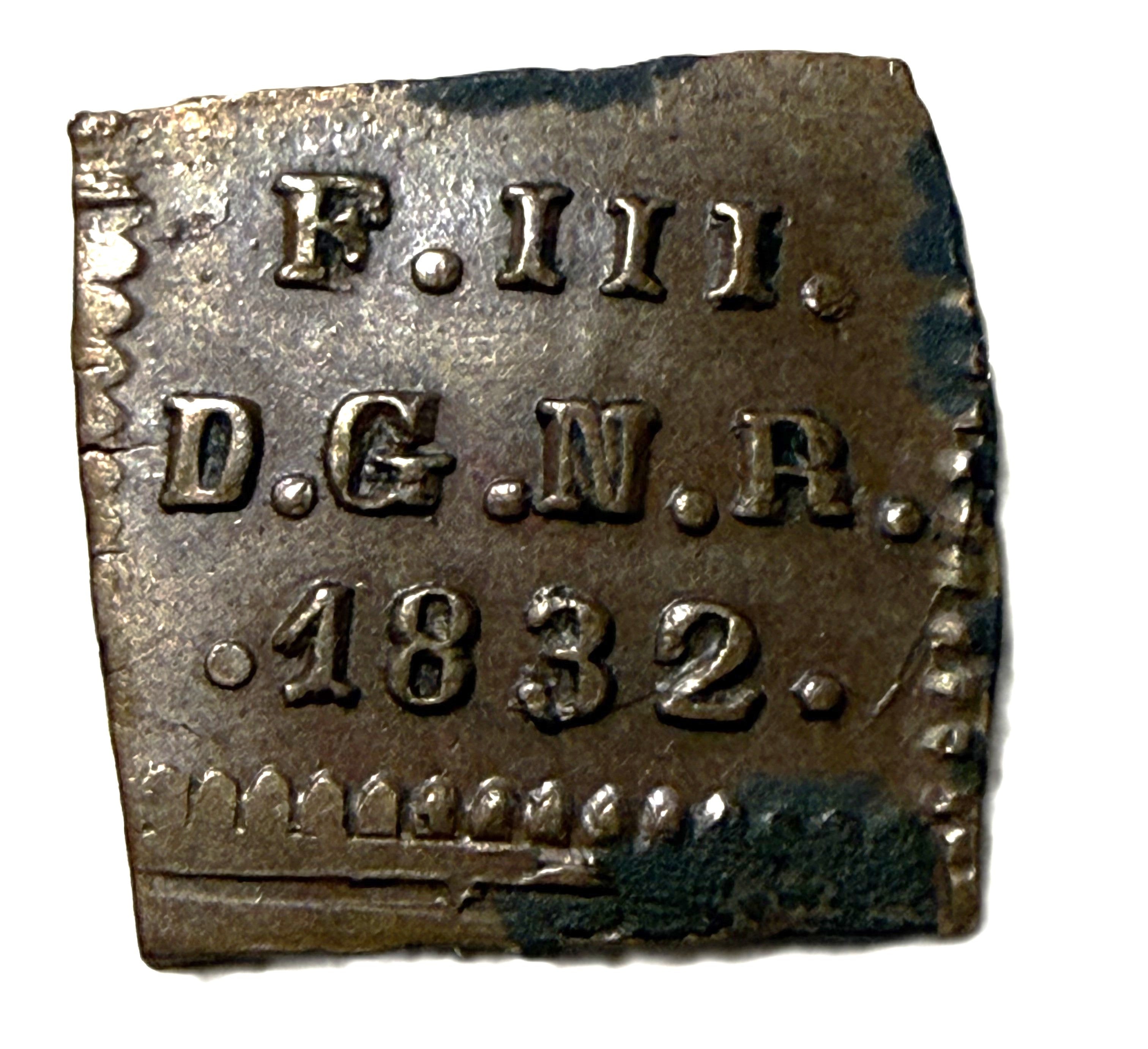 1832. Fernando VII. Pamplona. 1/2 maravedí. Muy escasa