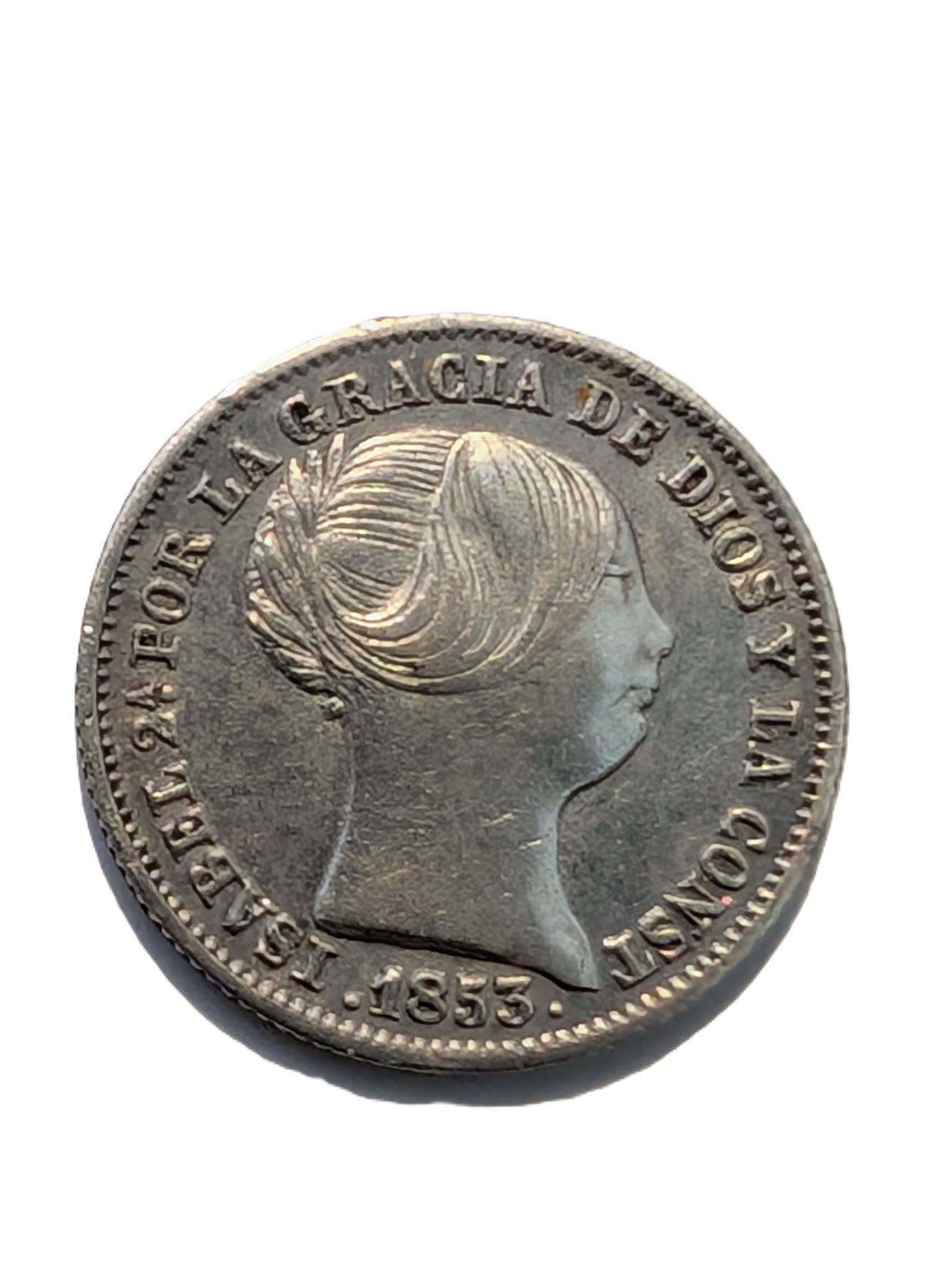 Isabel II. 1 Real. Madrid. 1853.EBC