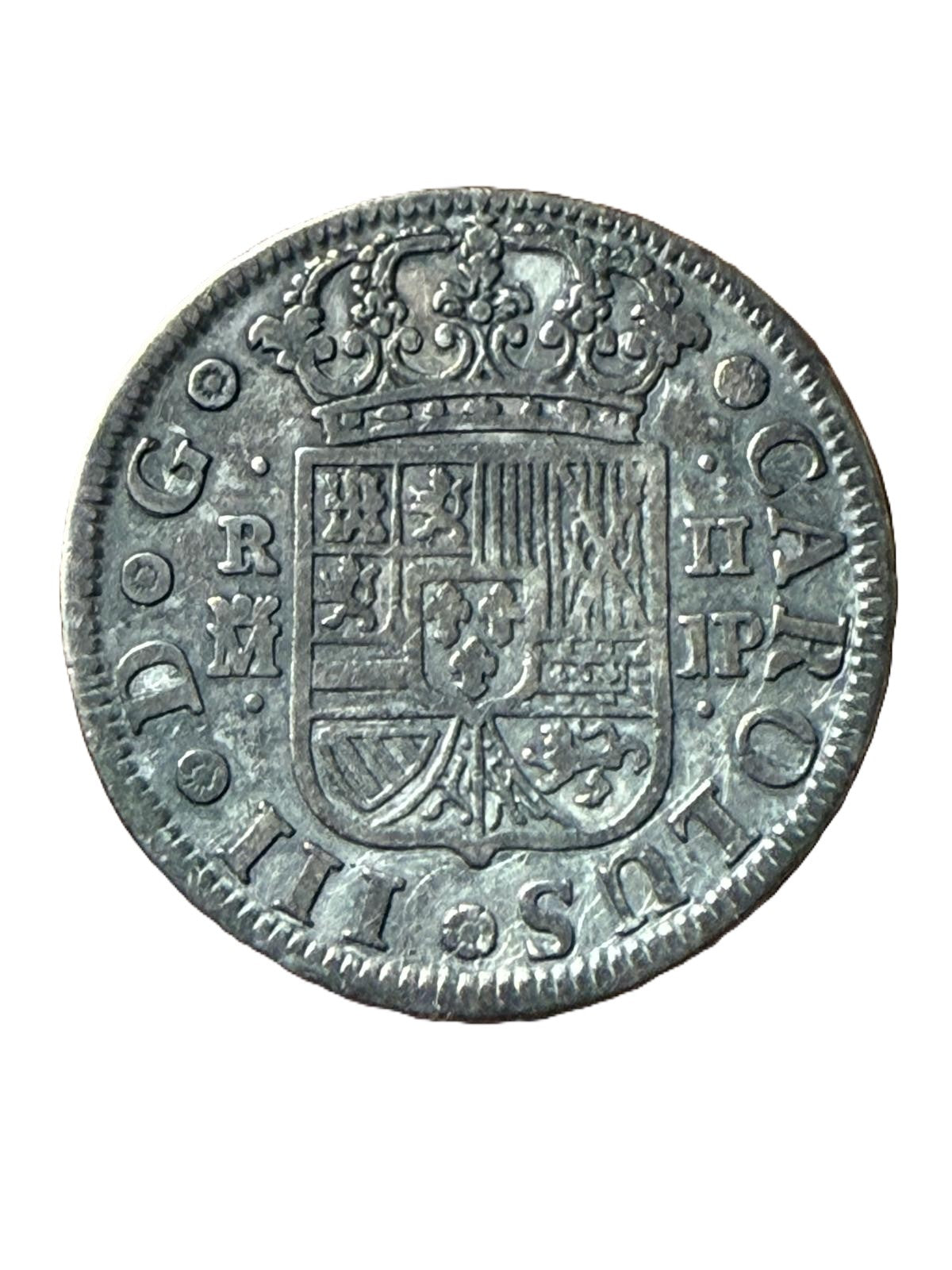Carlos III 1761, 2 Reales M JP. Madrid. MBC
