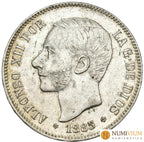 ALFONSO XII. 5 pesetas. Madrid. 1885*18-85.
