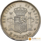 ALFONSO XIII. 5 pesetas. 1891*x8-91. PGM.