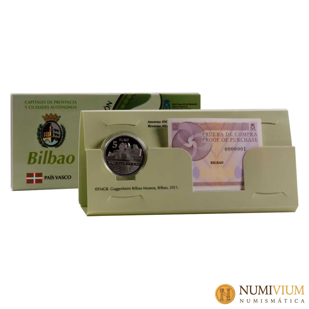 CAPITALES ESPAÑOLAS - BILBAO. 5 € de plata proof