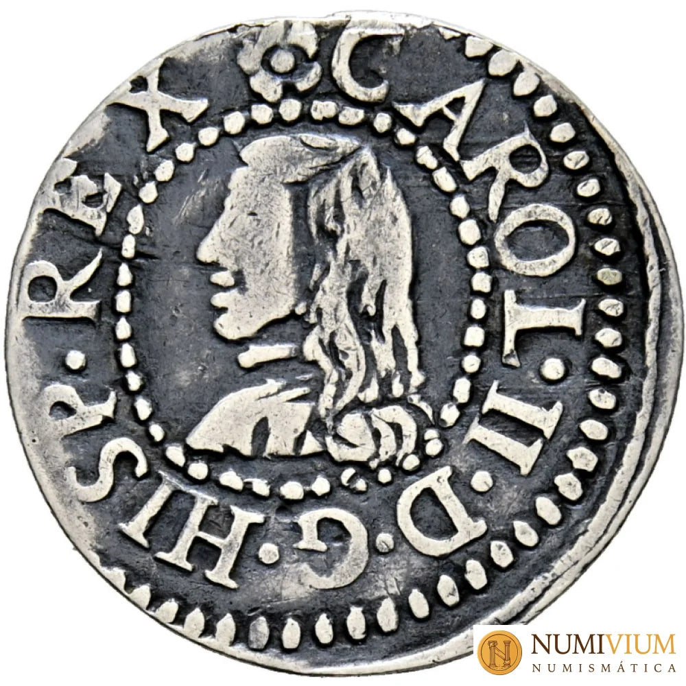 CARLOS II (1665-1700). 1 Croat. 1682. Barcelona. Croat