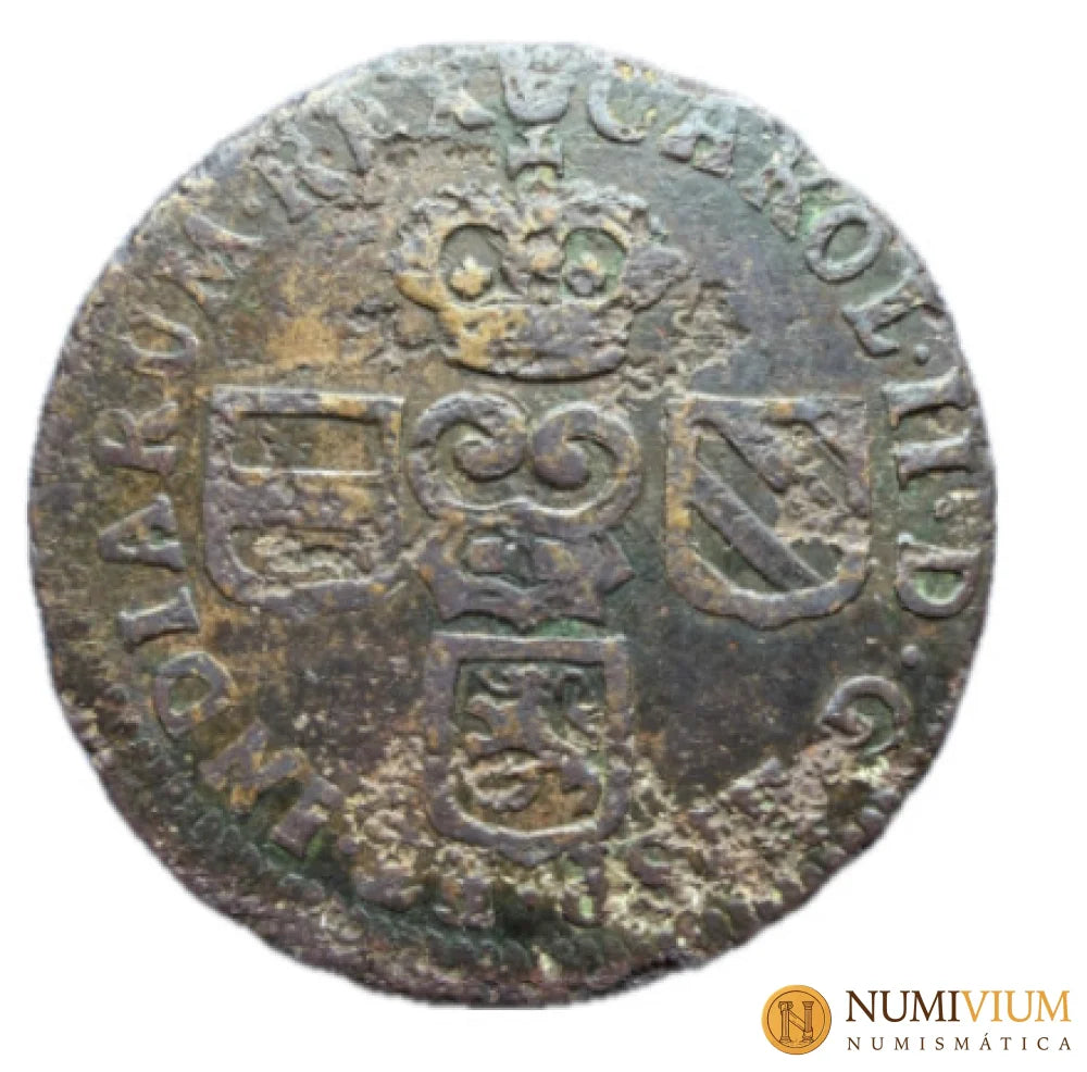 Carlos II (1665-1700). 1 liard. 1692. Amberes. - 1 Liard