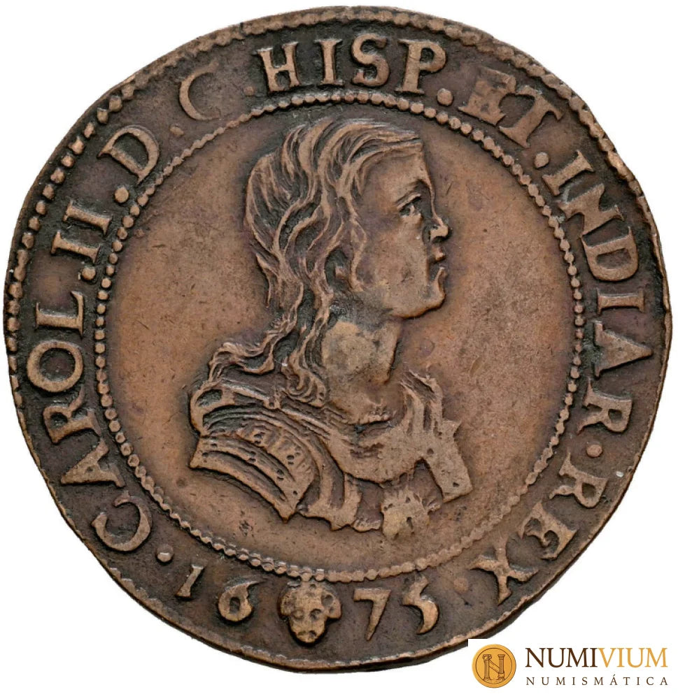 Carlos II (1665-1700). Jetón. 1675. Bruselas.