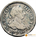 CARLOS III. Madrid. 1/2 real. 1775. PJ. MBC-/MBC