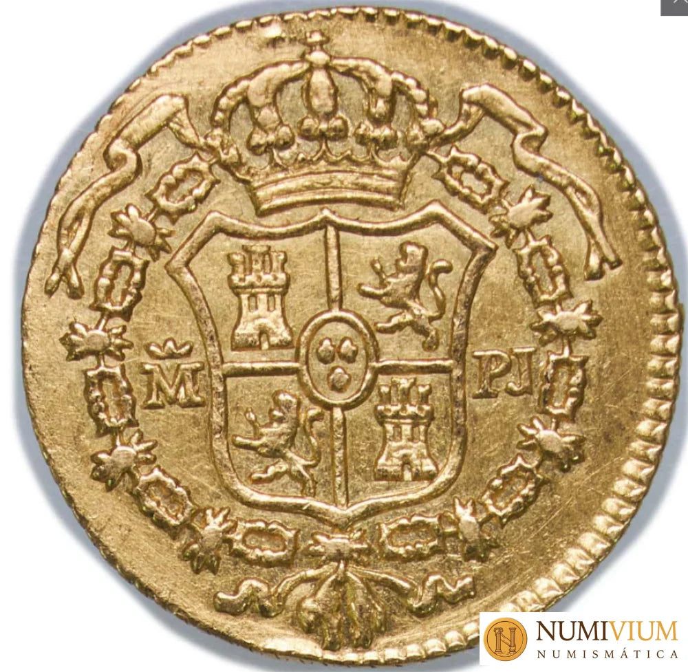 CARLOS III. Medio Escudo. 1774 Madrid M PJ. Casi Sin Circular Oro