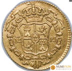 CARLOS III. Medio Escudo. 1774 Madrid M PJ. Casi Sin Circular Oro