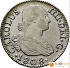 CARLOS IV. Madrid. 2 reales. 1808. IG. EBC+. Atractivo ejemplar