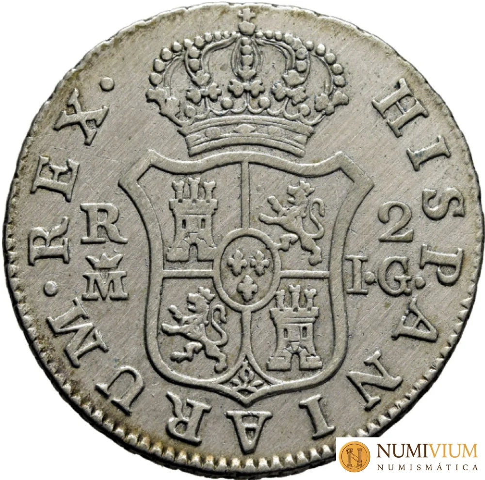 CARLOS IV. Madrid. 2 reales. 1808. IG. MBC+/EBC-