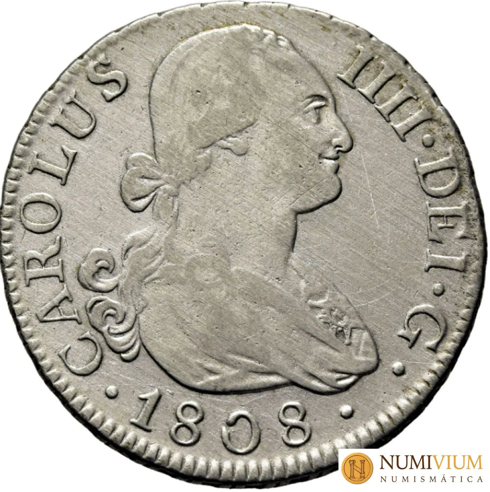 CARLOS IV. Madrid. 2 reales. 1808. IG. MBC+/EBC-