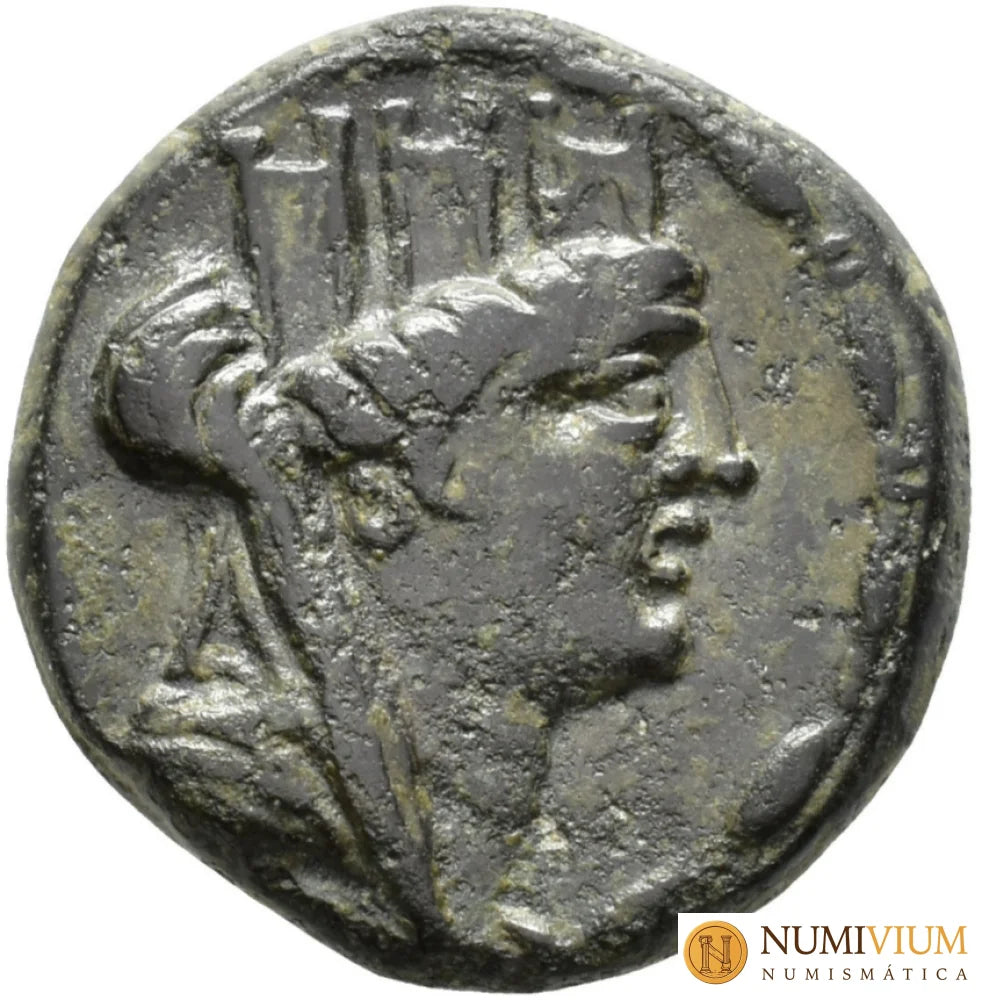 CILICIA. Tarso. Cobre. c. 164–27 a. C.. Diosa Tique y Sandán Cilicia