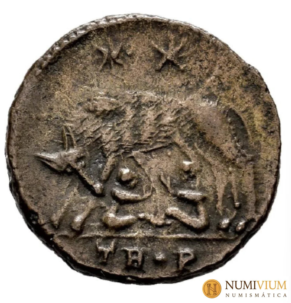 Constantino I. Series conmemorativas. Follis. 332-333 d.C. Treveri. (Ric-542).