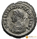 Crispo. Follis. 317 d.C. Heraclea. (Ric-VII 18). Plateado original