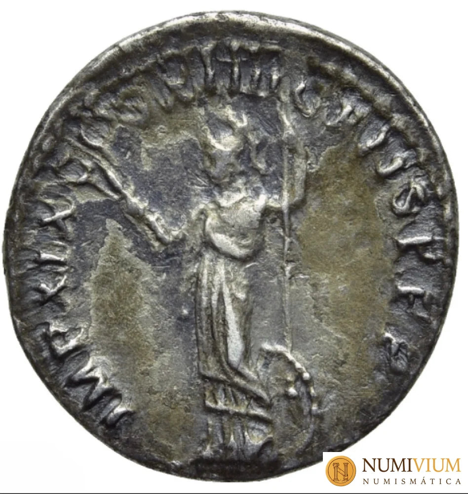 Domiciano · Denario de Plata · 89 d.C. RIC II-669. Diosa Minerva. Pátina - Denario