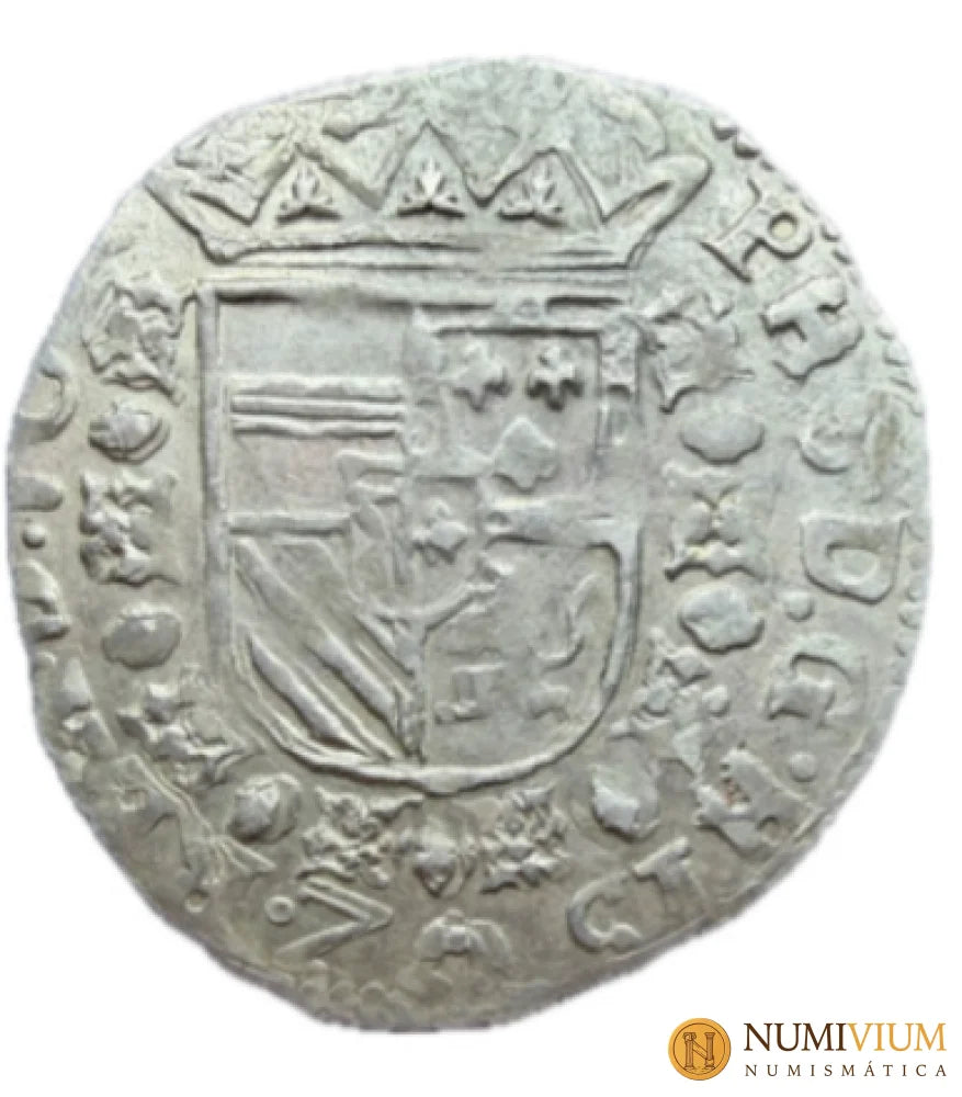 Felipe II (1556- 1598). 1/20 de escudo felipe. 1594. Tournai. Rara - 1/20 de Escudo