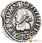 FELIPE III. 1/2 croat. Barcelona. 1613. AR 1,61 g. 17,4 mm.