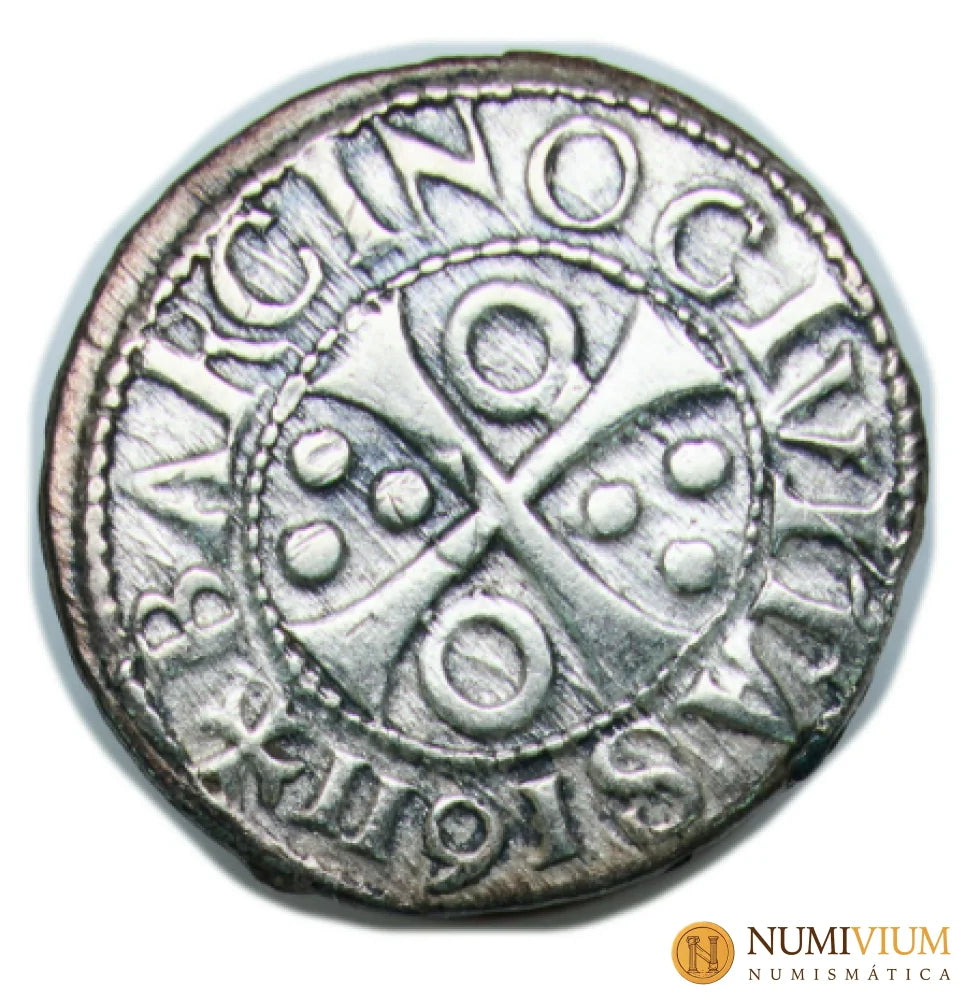 Felipe III (1598-1621). Moneda de ½ croat de plata. Barcelona 1611 (cruz pequeña). Medio croat