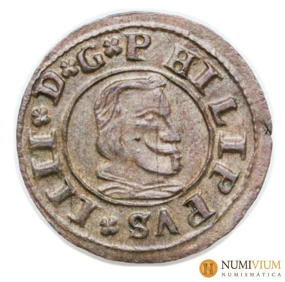 Felipe IV (1621-1665). 16 maravedís. 1664. Segovia. Sin Circular