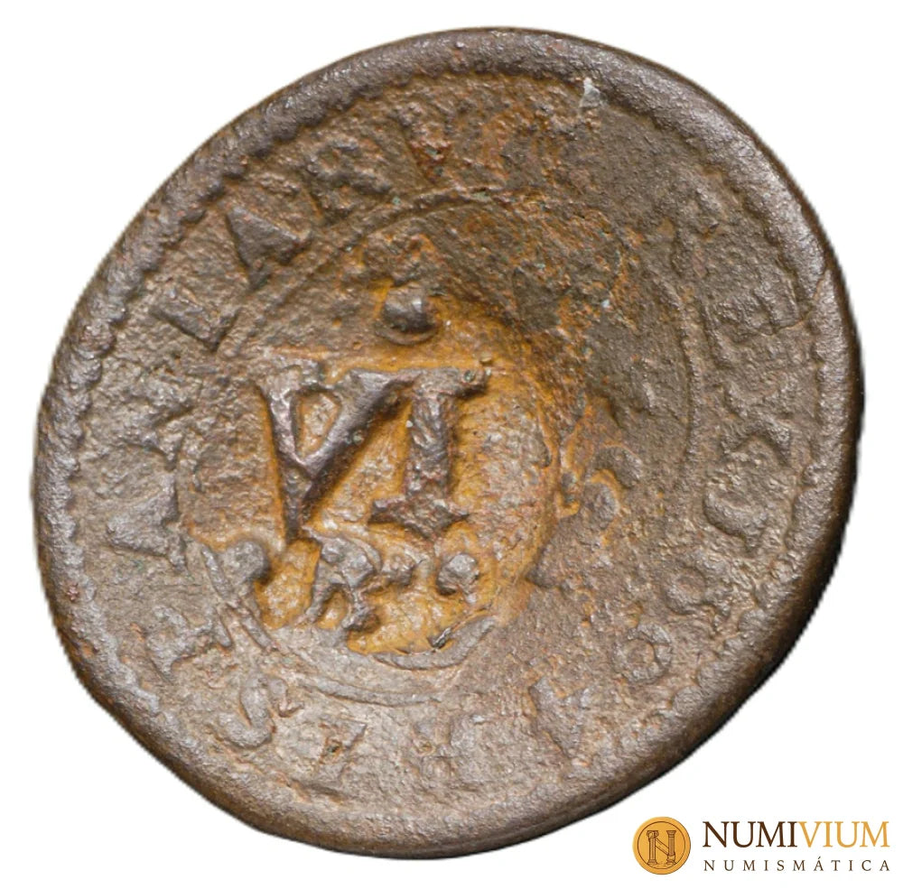 Felipe IV. Resello de Burgos de 6 Maravedís.1642